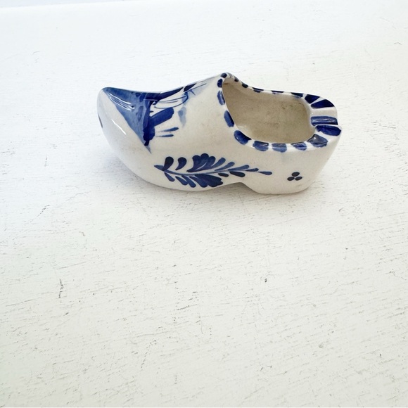 Vintage Delft Blue Small Clog Ashtray Hand Painted Holland Windmill - Picture 6 of 13